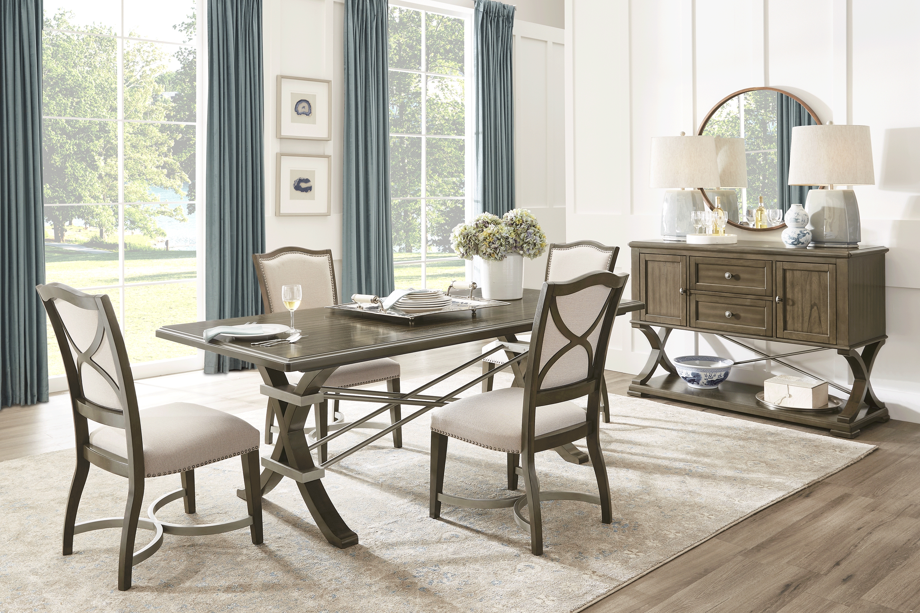 Abbey Court Brown Dining Table - Thumbnail - Image 2