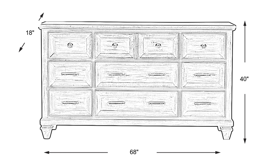 Dimension Image. Please refer to the Dimension Tab on this page for dimension details.