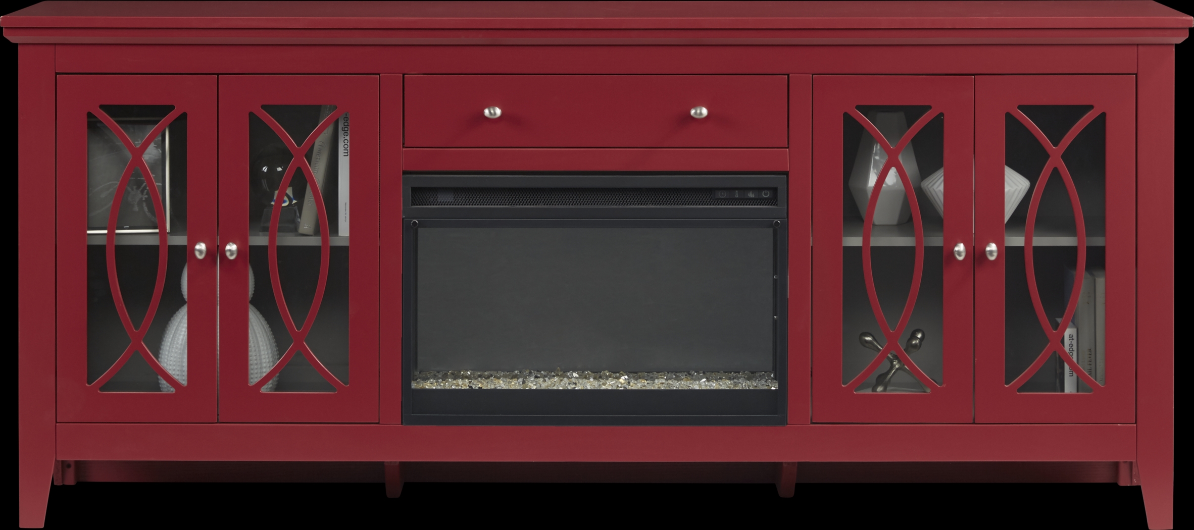 Abbie Crimson 80 in. Console with Electric Fireplace - Thumbnail - Image 2