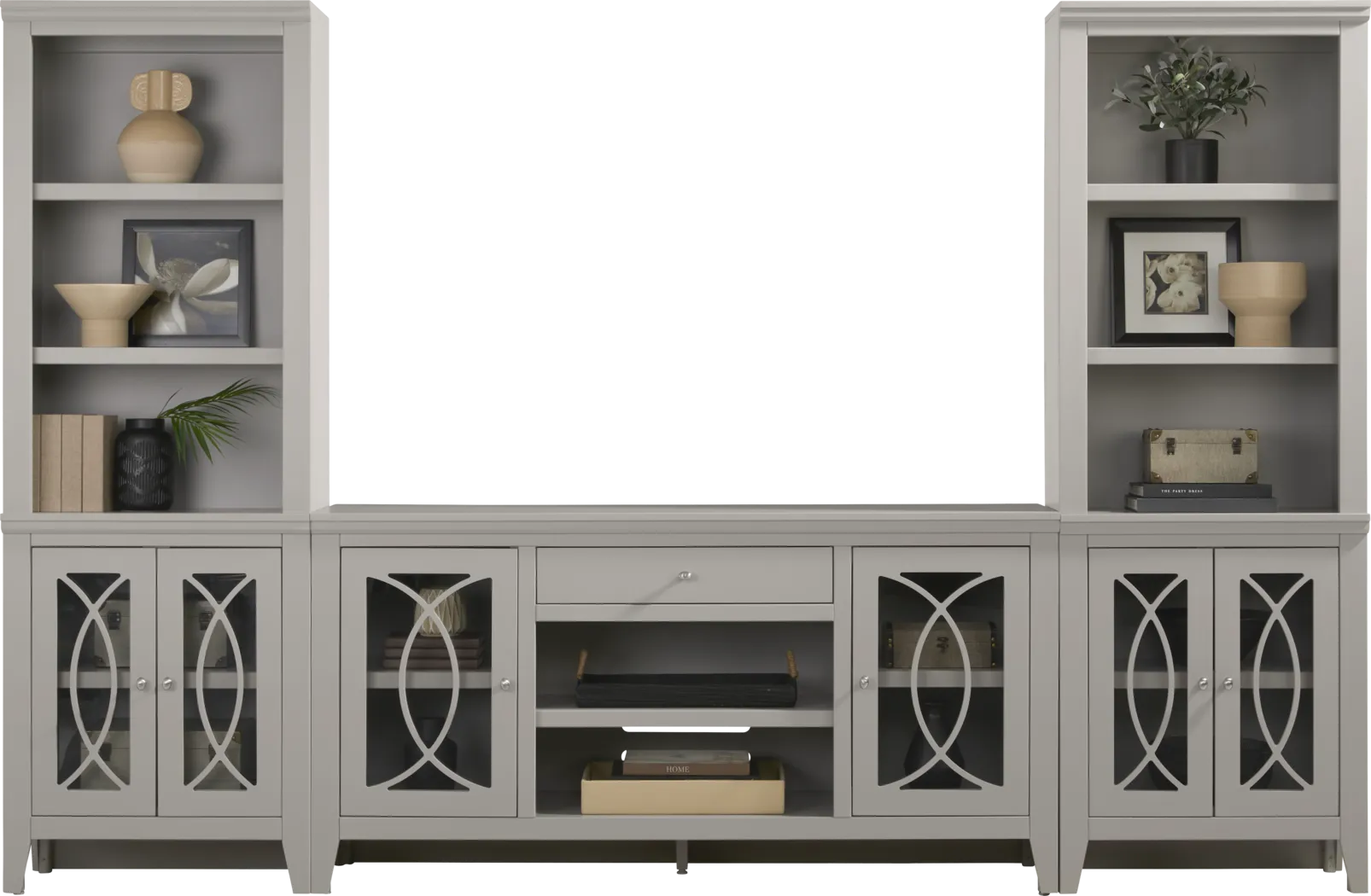 Abbie II Gray 3 Pc Wall Unit with 66 in. Console - Thumbnail - Image 1