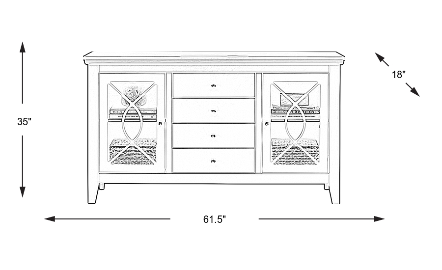 Dimension Image. Please refer to the Dimension Tab on this page for dimension details.