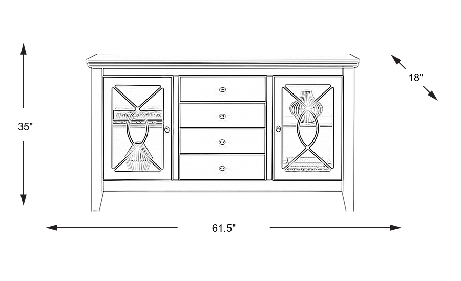 Dimension Image. Please refer to the Dimension Tab on this page for dimension details.