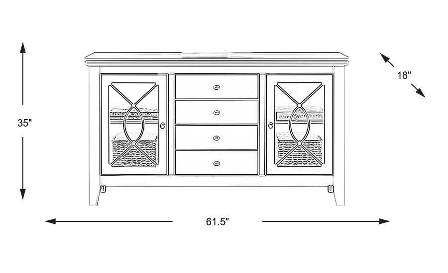 Dimension Image. Please refer to the Dimension Tab on this page for dimension details.