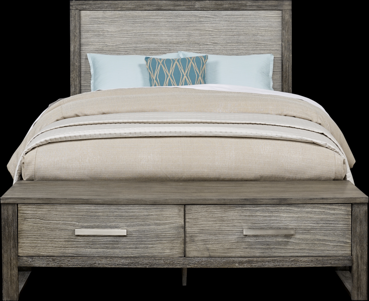 Abbott Gray 8 Pc King Panel Bedroom with Storage - Thumbnail - Image 2