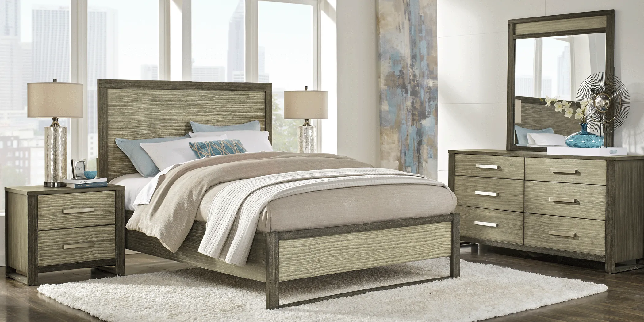 Abbott Gray 5 Pc Queen Panel Bedroom - Thumbnail - Image 1