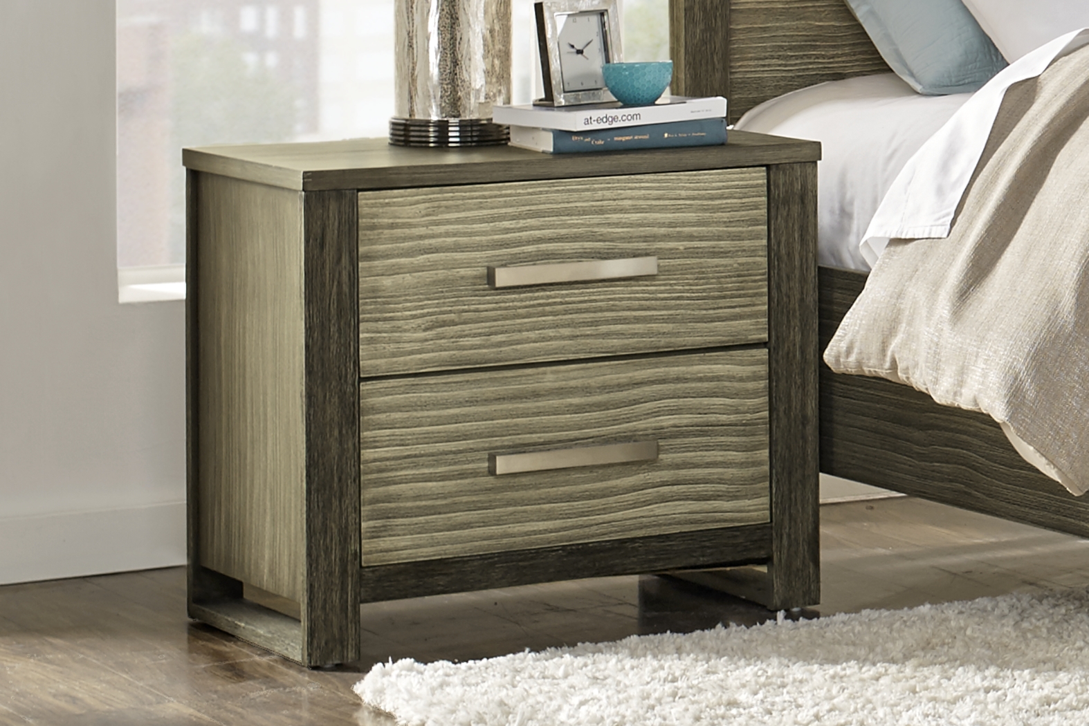 Abbott Gray 7 Pc Queen Panel Bedroom with Storage - Thumbnail - Image 7