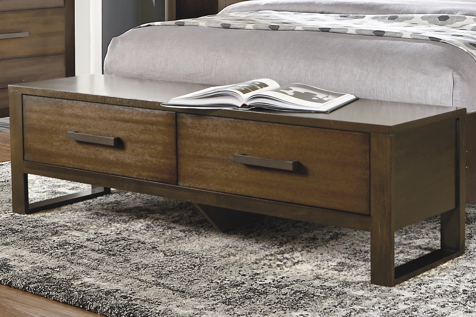 Abbott Hazelnut 5 Pc King Panel Bedroom with Storage - Thumbnail - Image 5