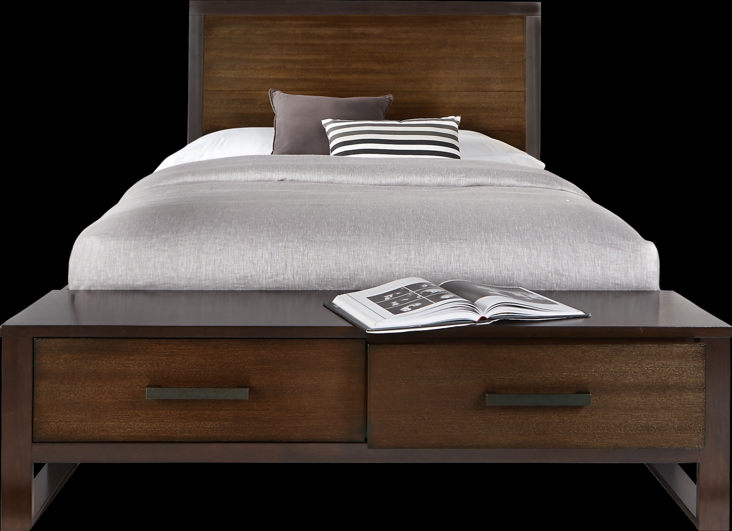 Abbott Hazelnut 5 Pc King Panel Bedroom with Storage - Thumbnail - Image 3