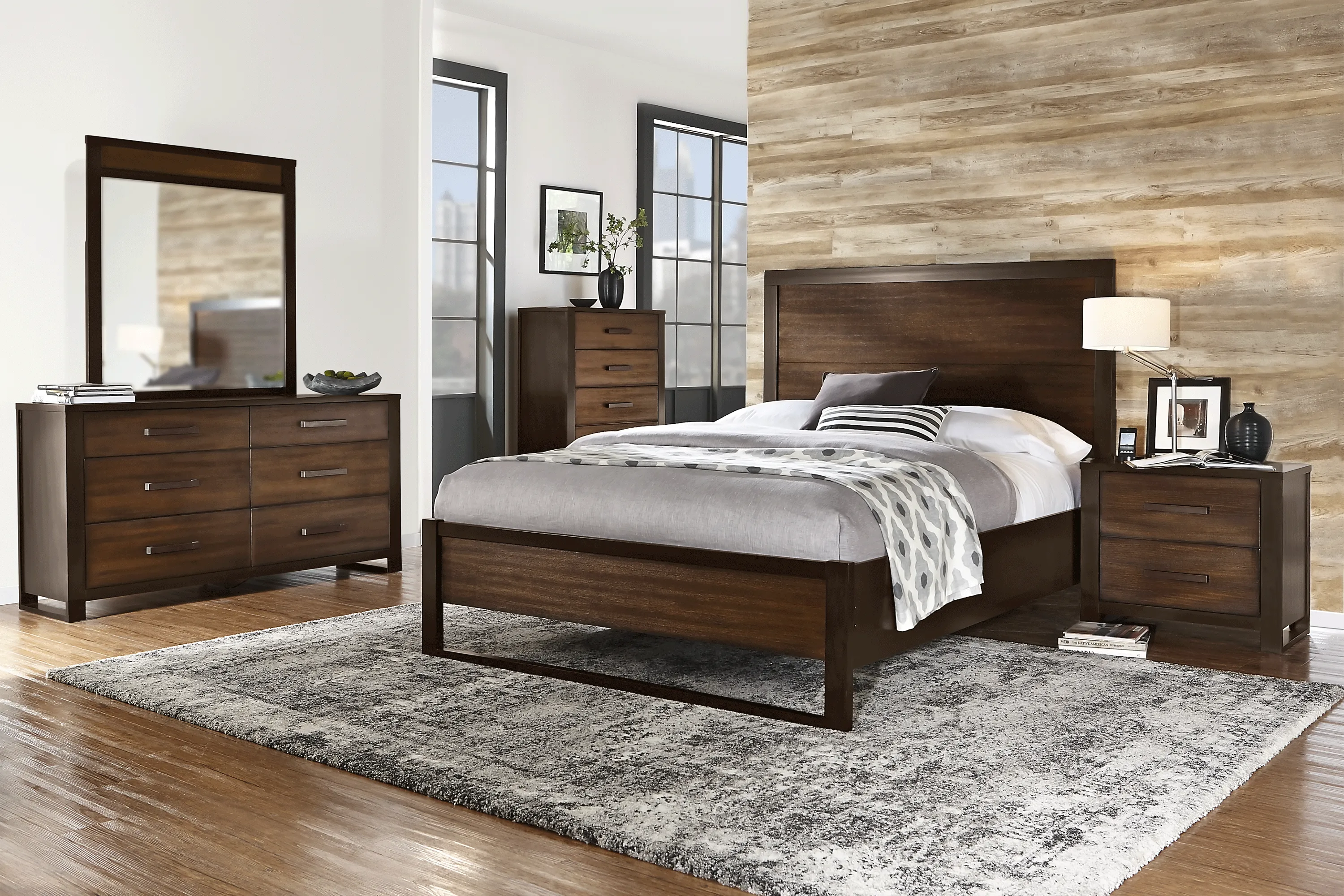 Abbott Hazelnut 6 Pc Queen Panel Bedroom - Thumbnail - Image 1