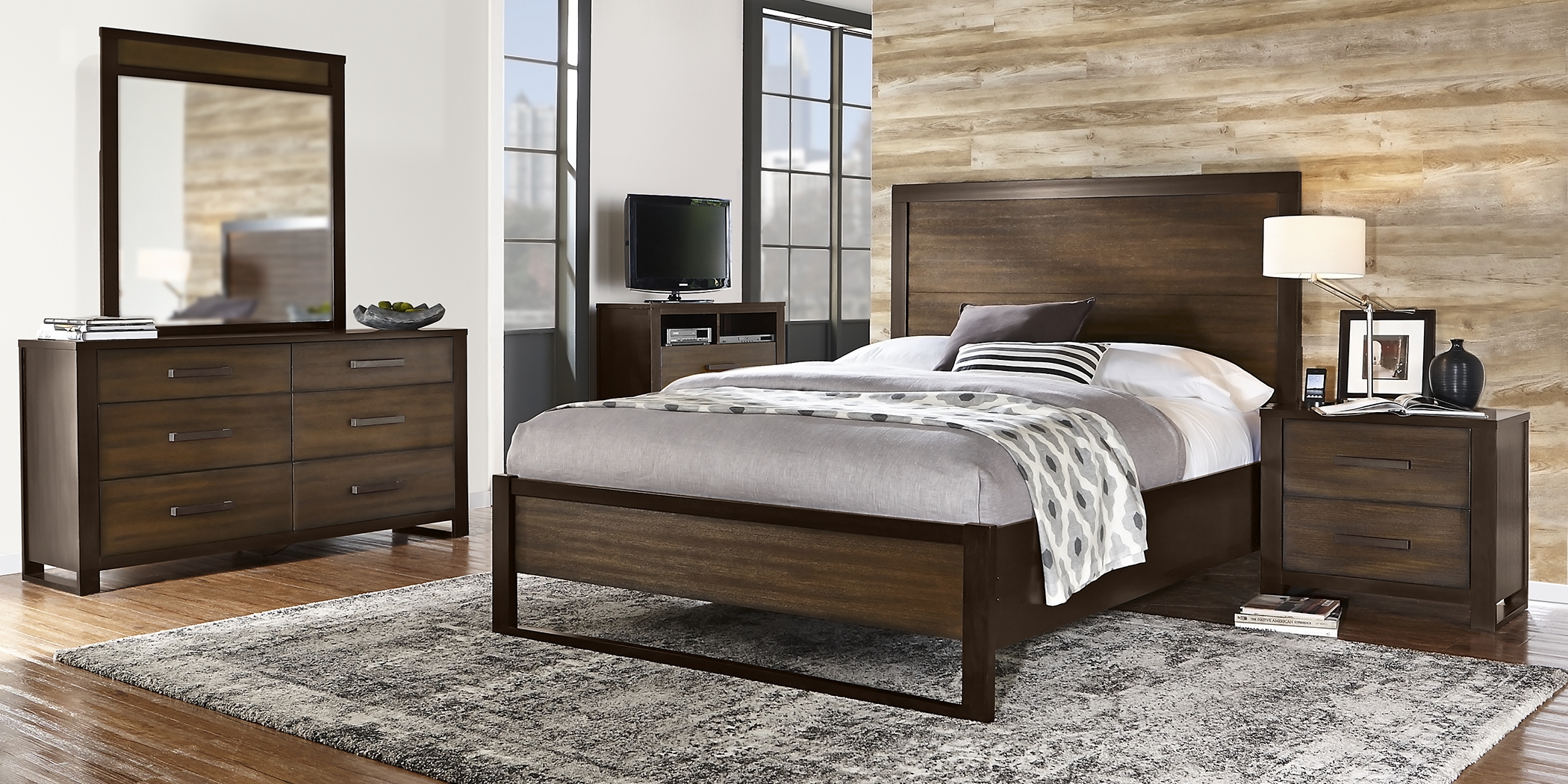 Abbott Hazelnut 7 Pc King Panel Bedroom - Thumbnail - Image 2