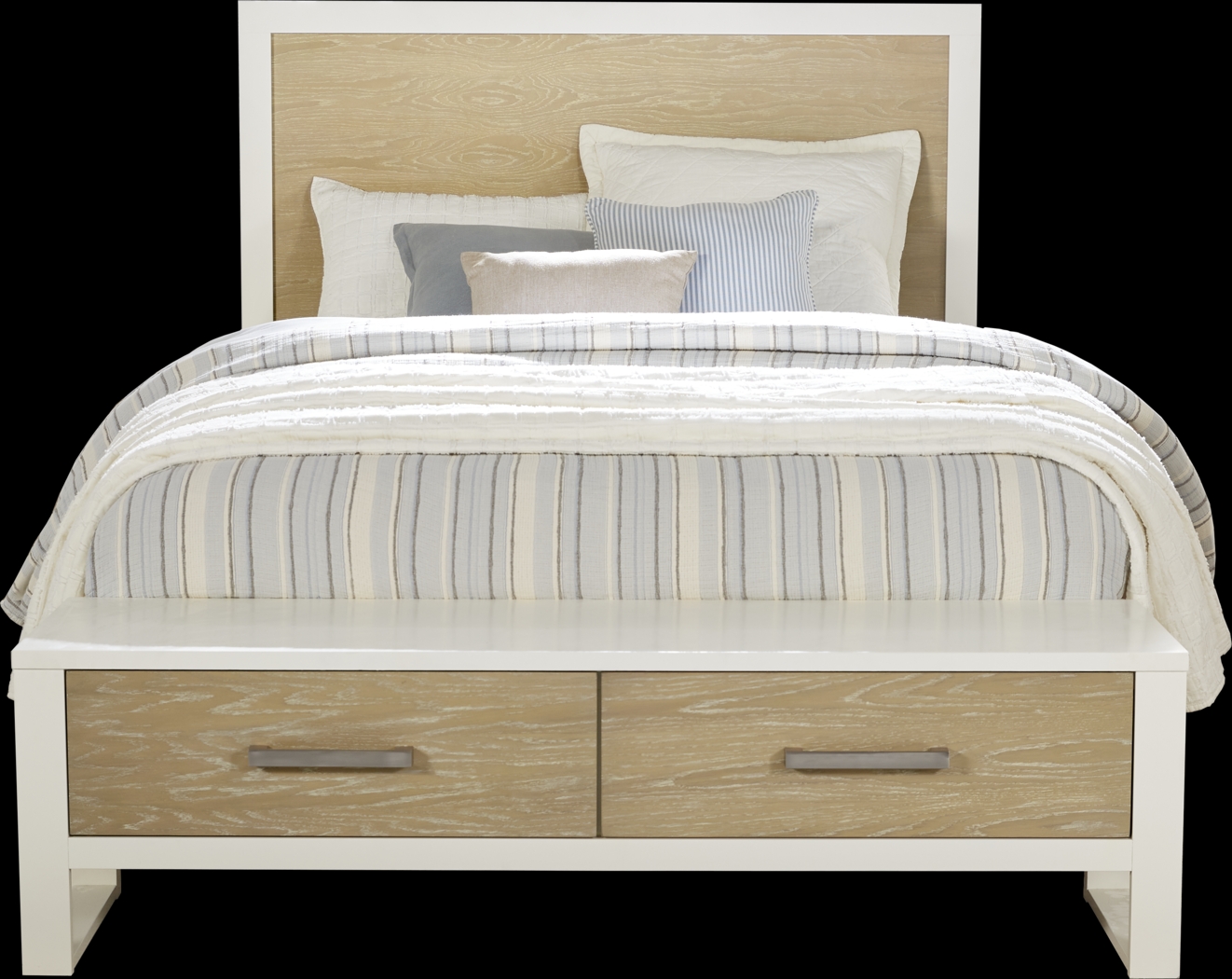 Abbott White 7 Pc King Panel Bedroom with Storage - Thumbnail - Image 2