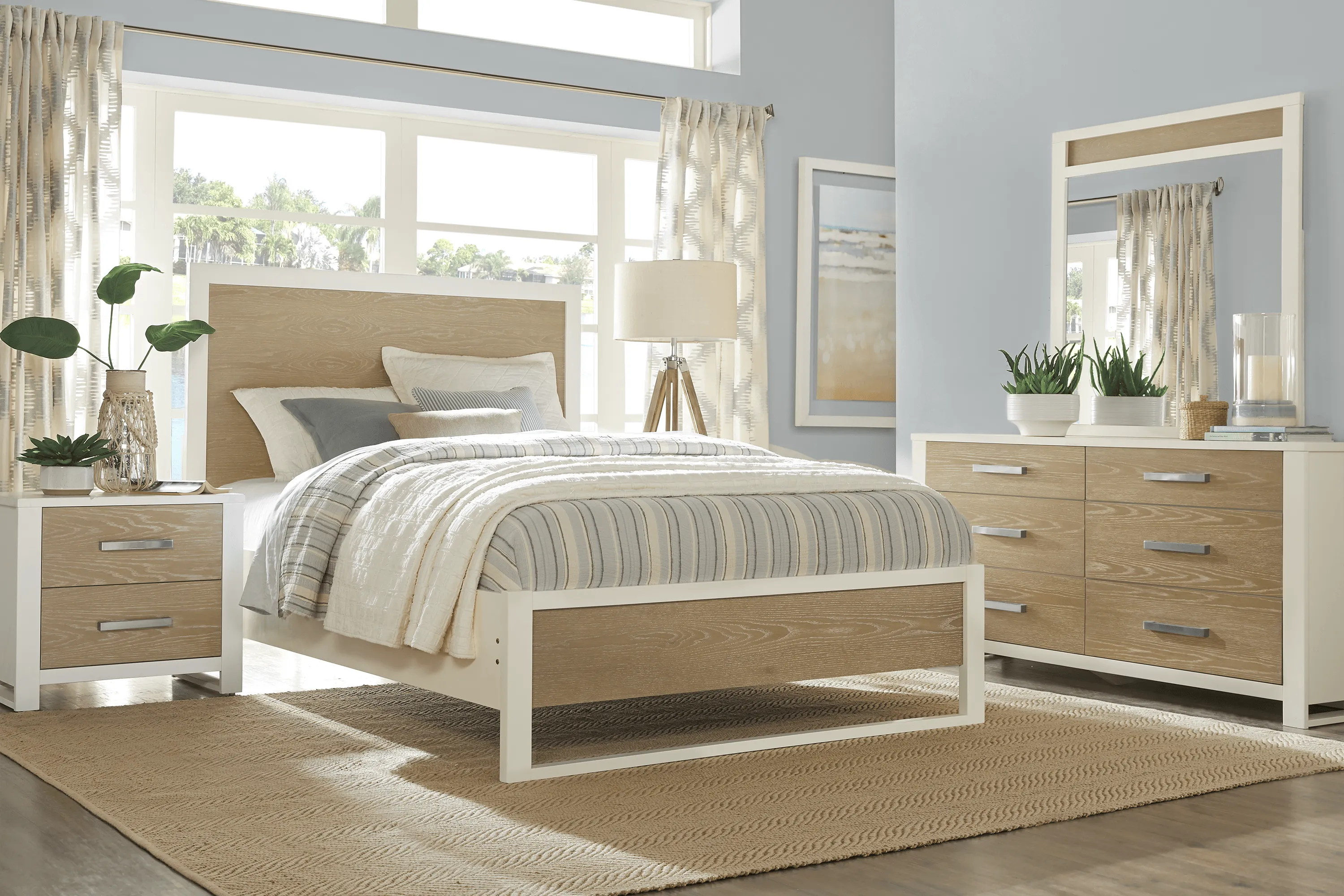 Abbott White 7 Pc King Panel Bedroom - Thumbnail - Image 1