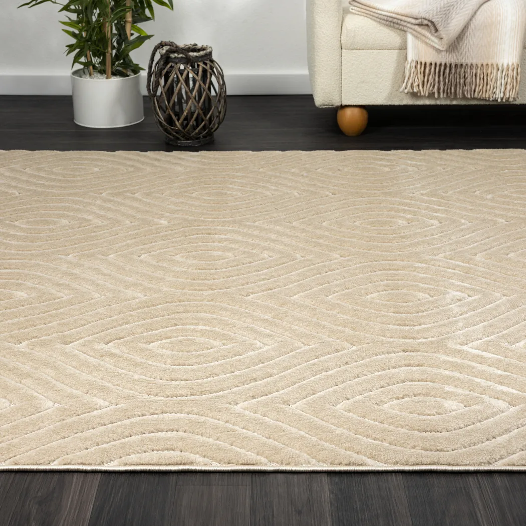 Abbour Beige 5' x 7' Indoor,Outdoor Rug - Thumbnail - Image 3