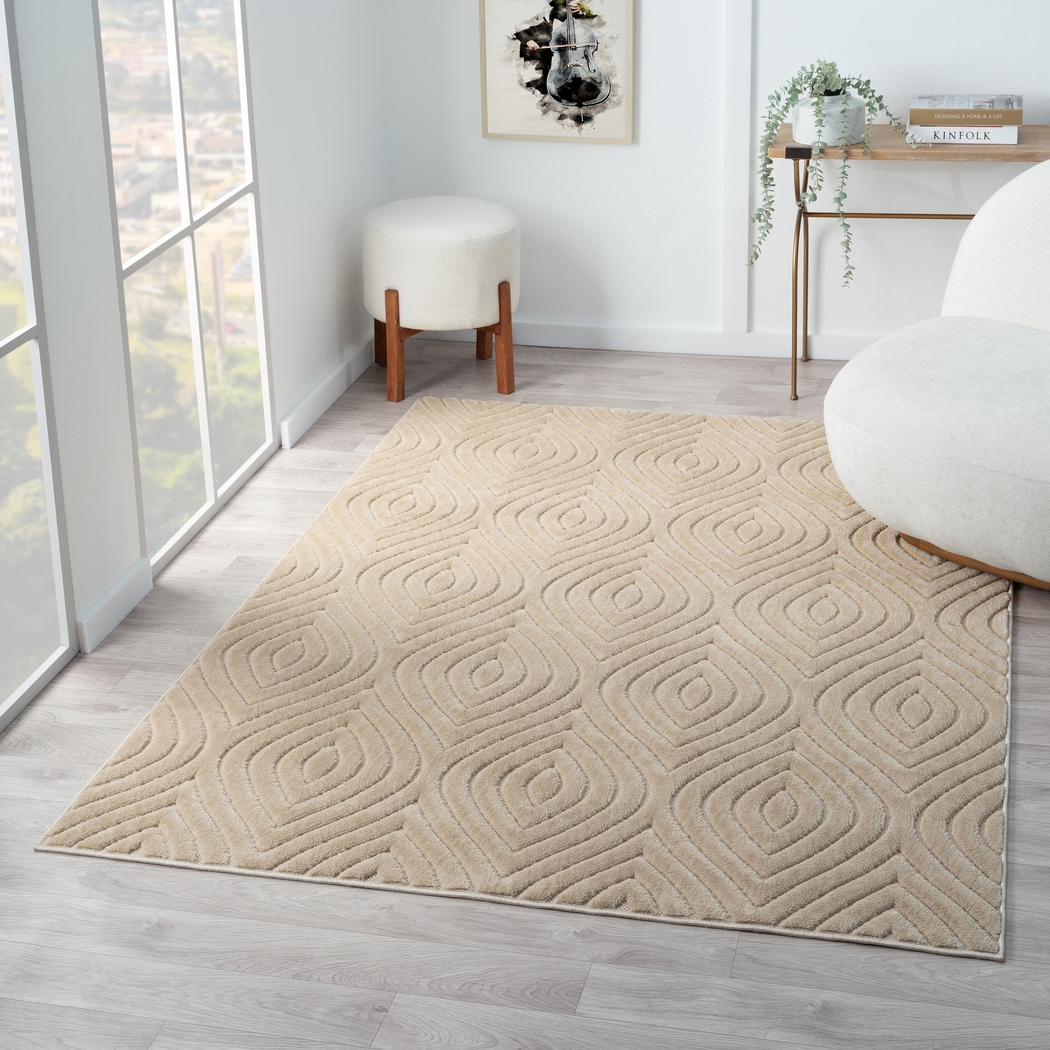 Abbour Beige 7'10 x 9'10 Indoor,Outdoor Rug - Thumbnail - Image 2