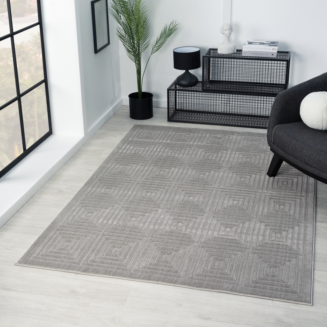Abbour Gray 7'10 x 9'10 Indoor,Outdoor Rug - Thumbnail - Image 2