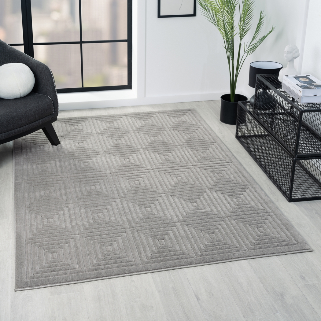 Abbour Gray 7'10 x 9'10 Indoor,Outdoor Rug - Thumbnail - Image 4
