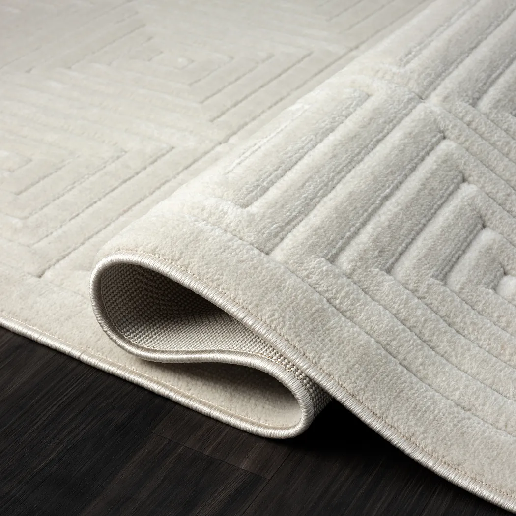 Abbour Ivory 5' x 7' Indoor,Outdoor Rug - Thumbnail - Image 6