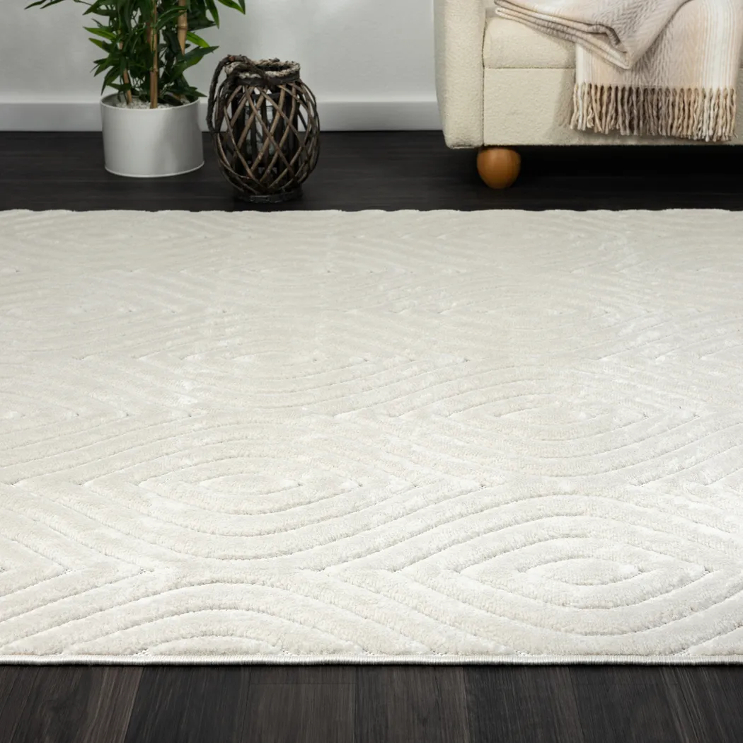 Abbour Ivory 5' x 7' Indoor,Outdoor Rug - Thumbnail - Image 3