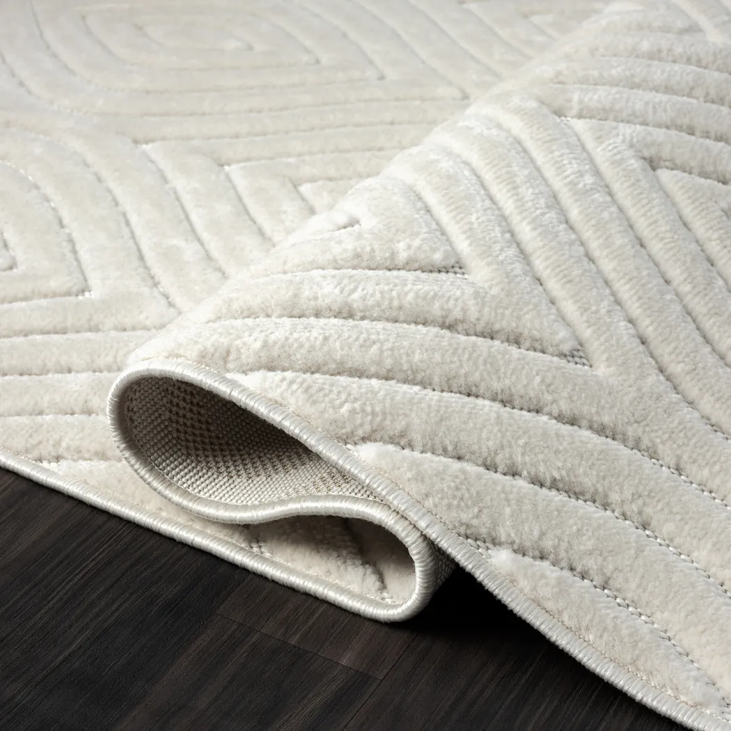 Abbour Ivory 5' x 7' Indoor,Outdoor Rug - Thumbnail - Image 6