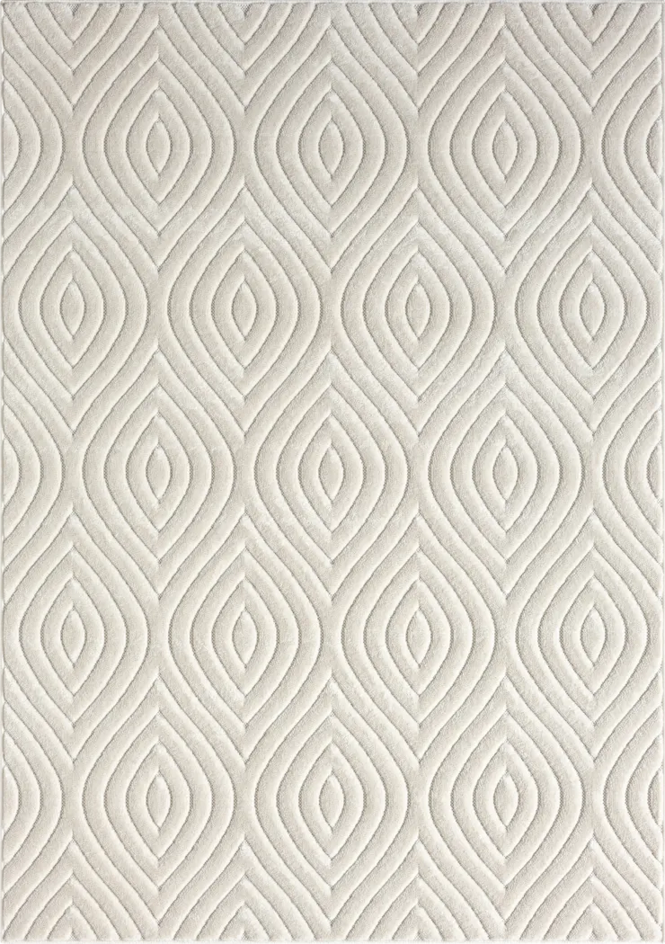 Abbour Ivory 5' x 7' Indoor,Outdoor Rug - Thumbnail - Image 1