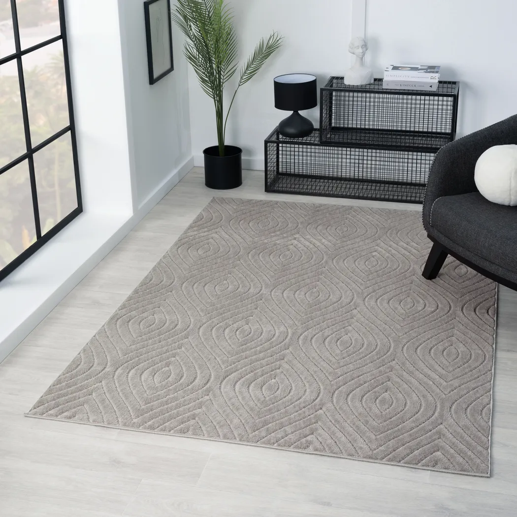 Abbour Light Gray 5' x 7' Indoor,Outdoor Rug - Thumbnail - Image 2