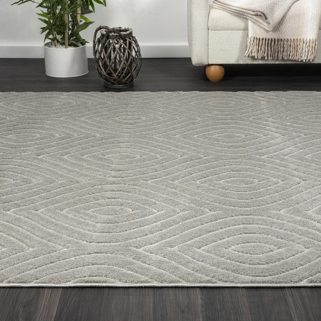 Abbour Light Gray 5' x 7' Indoor,Outdoor Rug - Thumbnail - Image 3