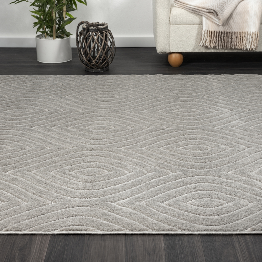 Abbour Light Gray 7'10 x 9'10 Indoor,Outdoor Rug - Thumbnail - Image 3