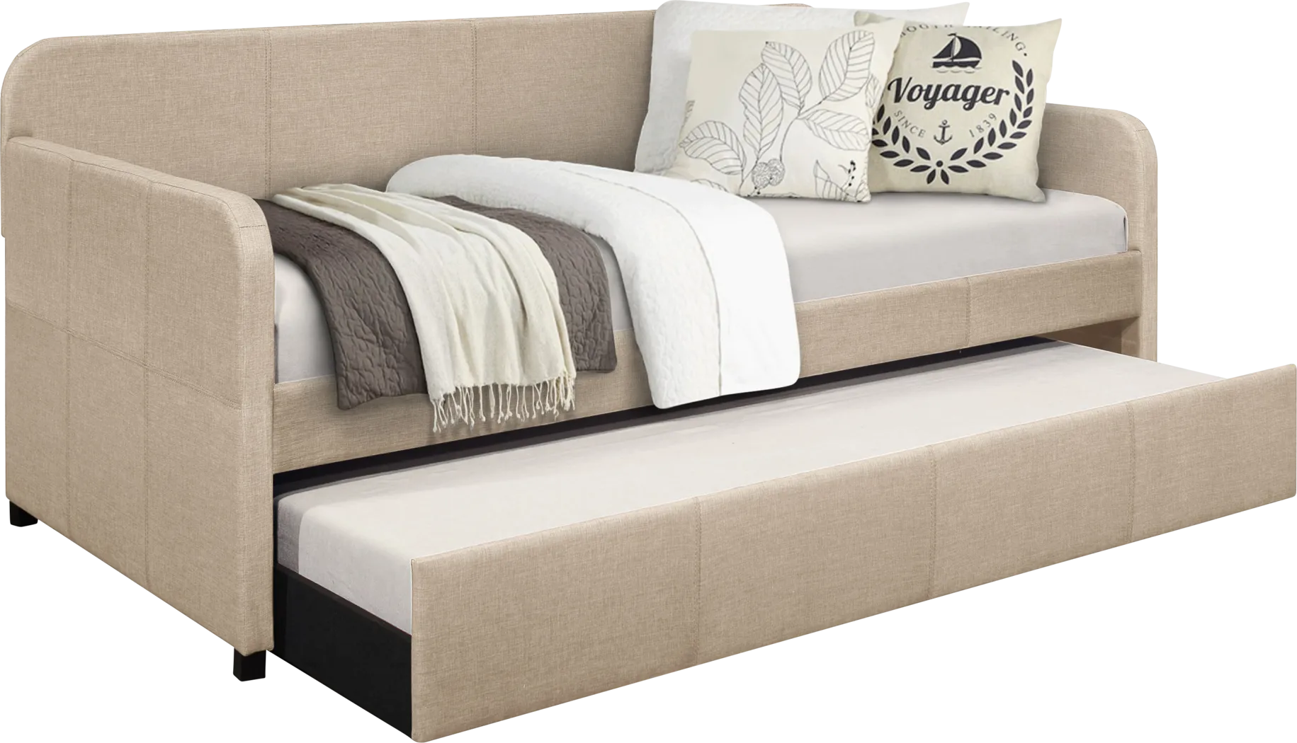 Abenaki Beige Daybed with Trundle - Thumbnail - Image 3
