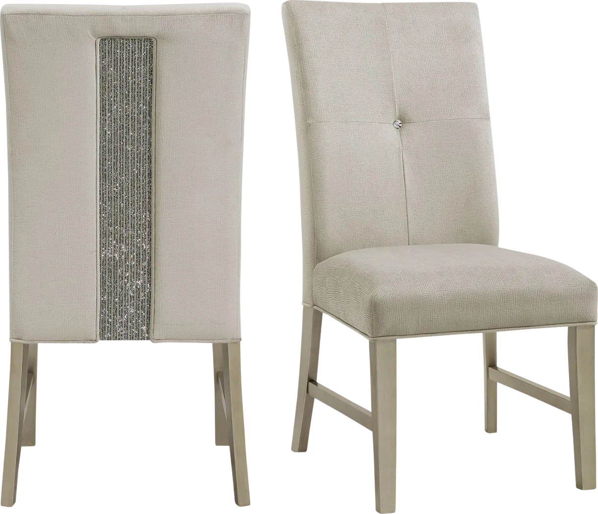 Abeni Champagne Dining Side Chair, Set of 2 - Thumbnail - Image 1