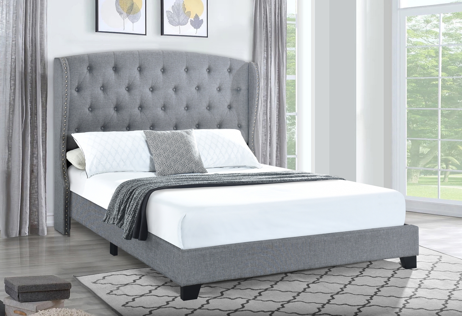 Aberfeldy Gray Queen Bed - Thumbnail - Image 7