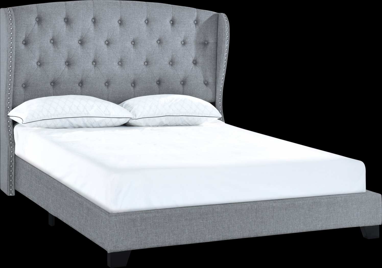 Aberfeldy Gray Queen Bed - Thumbnail - Image 1