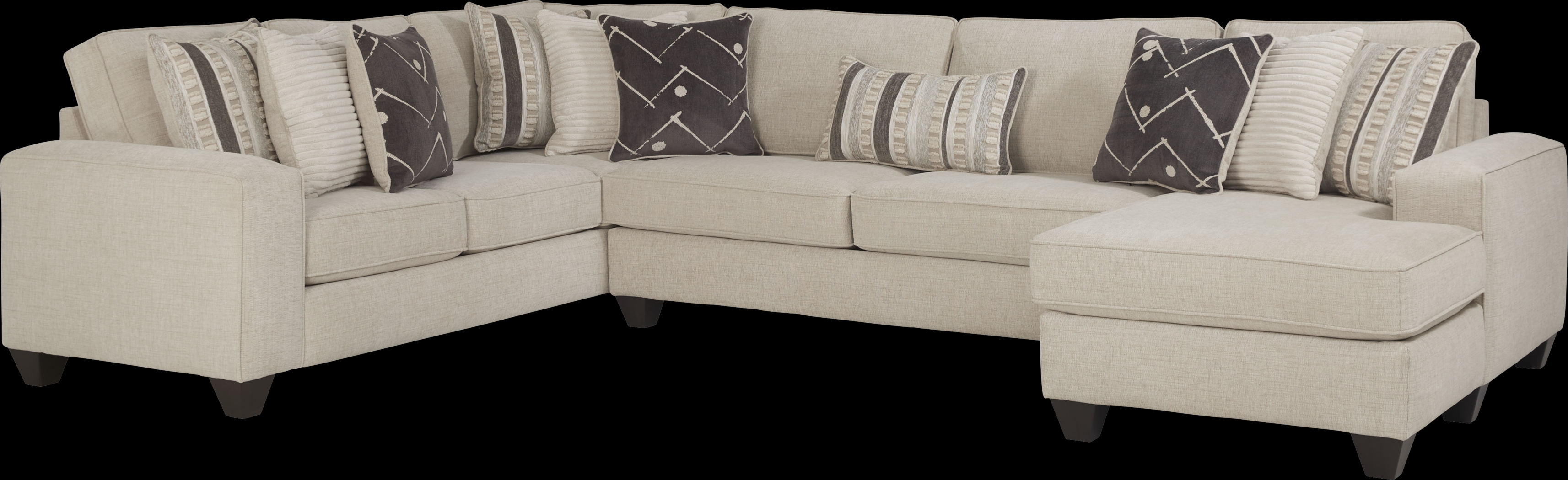 Aberlin Court Beige 3 Pc Sleeper Sectional - Thumbnail - Image 1