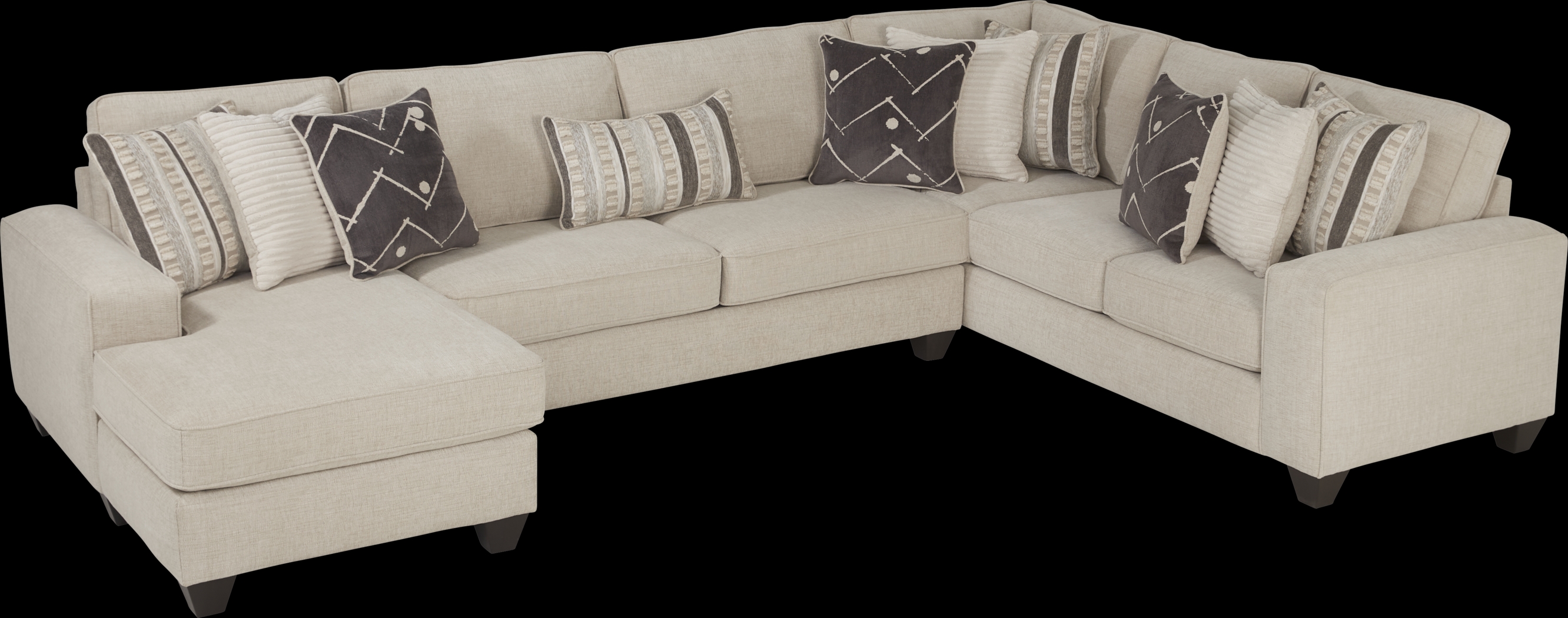 Aberlin Court Beige 3 Pc Sleeper Sectional - Thumbnail - Image 3