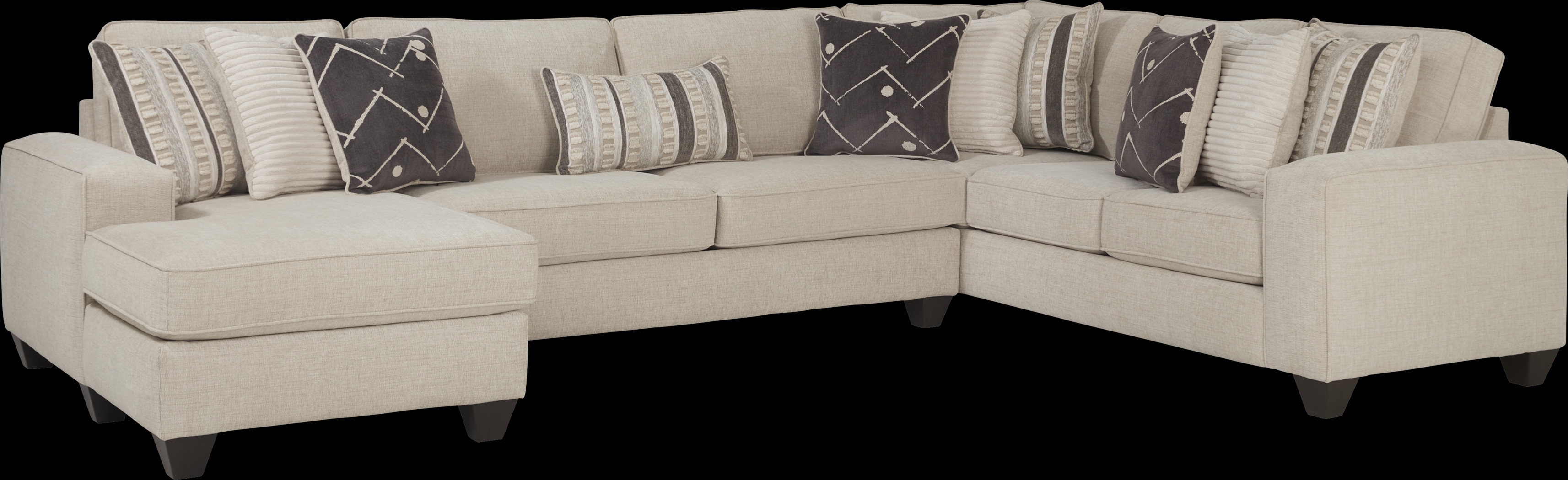 Aberlin Court Beige 3 Pc Sleeper Sectional - Thumbnail - Image 1