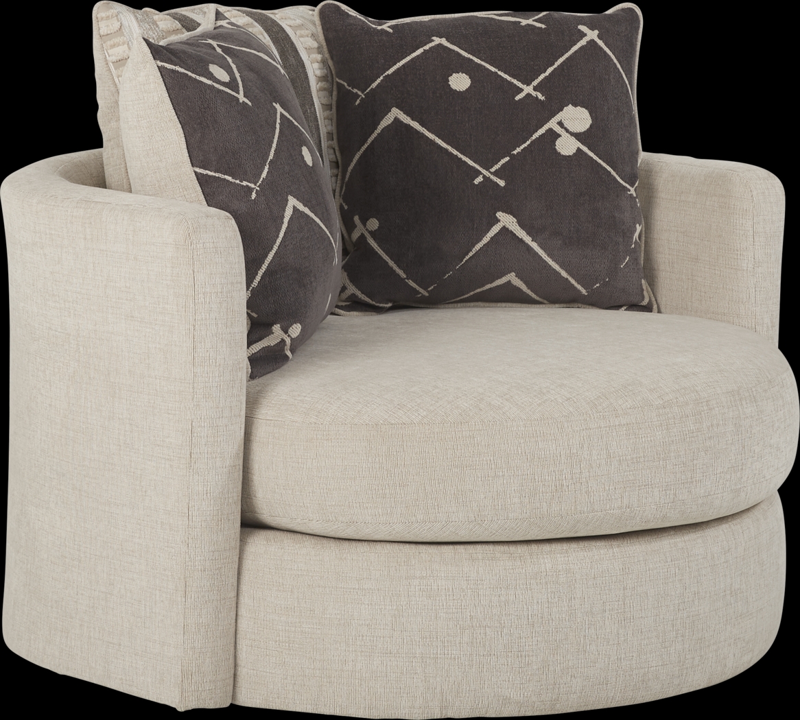 Aberlin Court Beige Swivel Chair - Thumbnail - Image 1