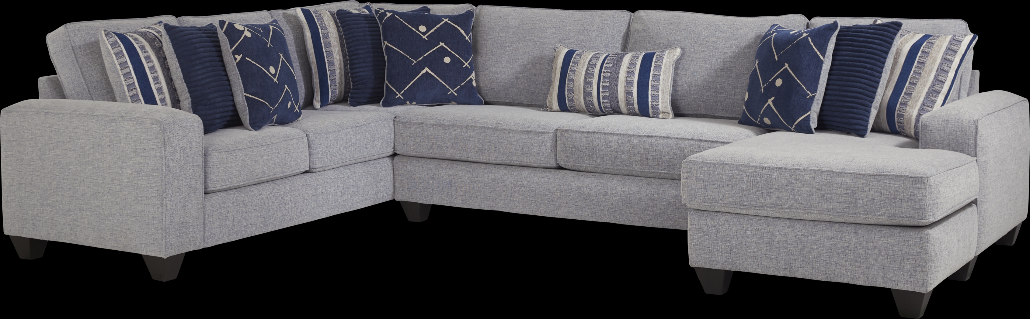 Aberlin Court Blue 3 Pc Sectional - Thumbnail - Image 1
