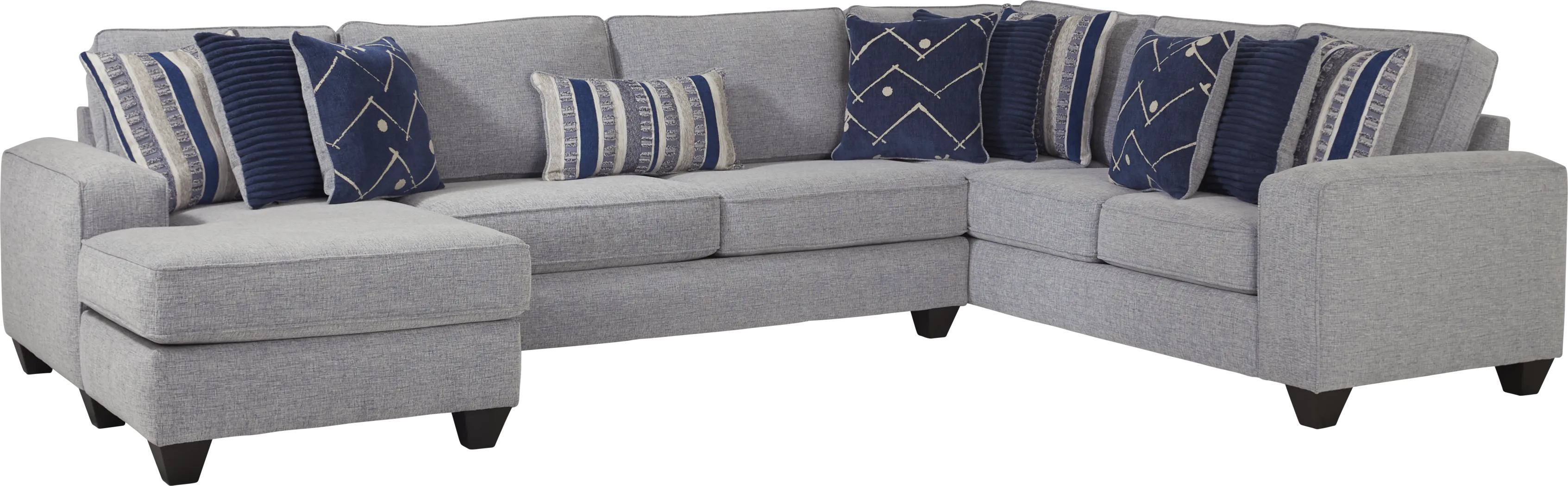Aberlin Court Blue 6 Pc Sectional Living Room - Thumbnail - Image 2
