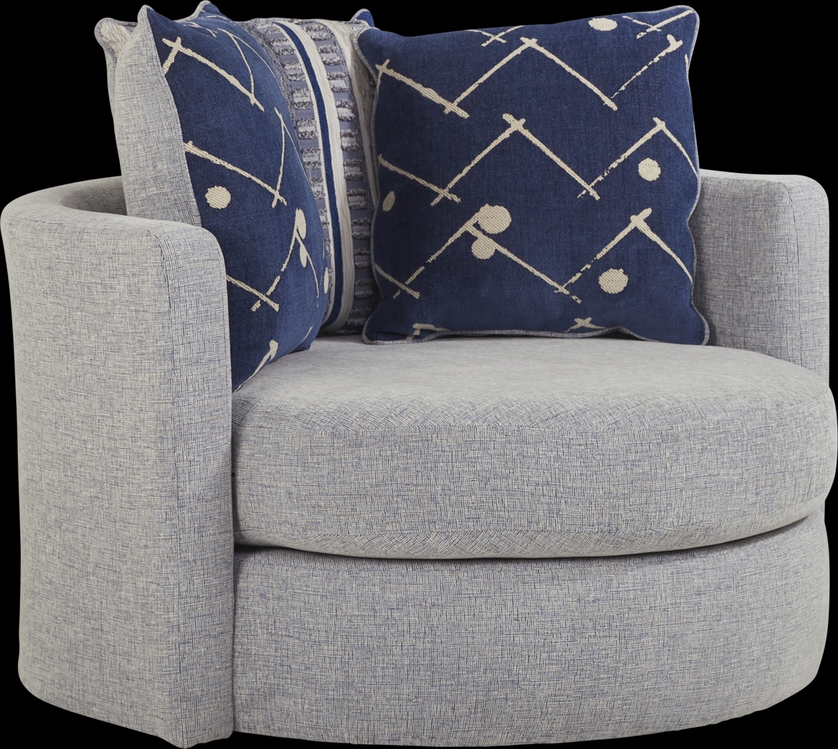 Aberlin Court Blue Swivel Chair - Thumbnail - Image 1