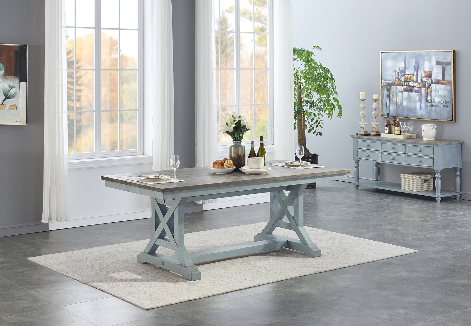 Aberton Blue Sofa Table - Thumbnail - Image 5