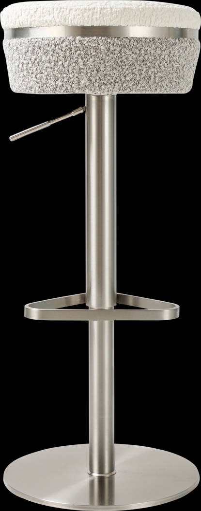 Abiaka II White and Gray Adjustable Stool - Thumbnail - Image 3