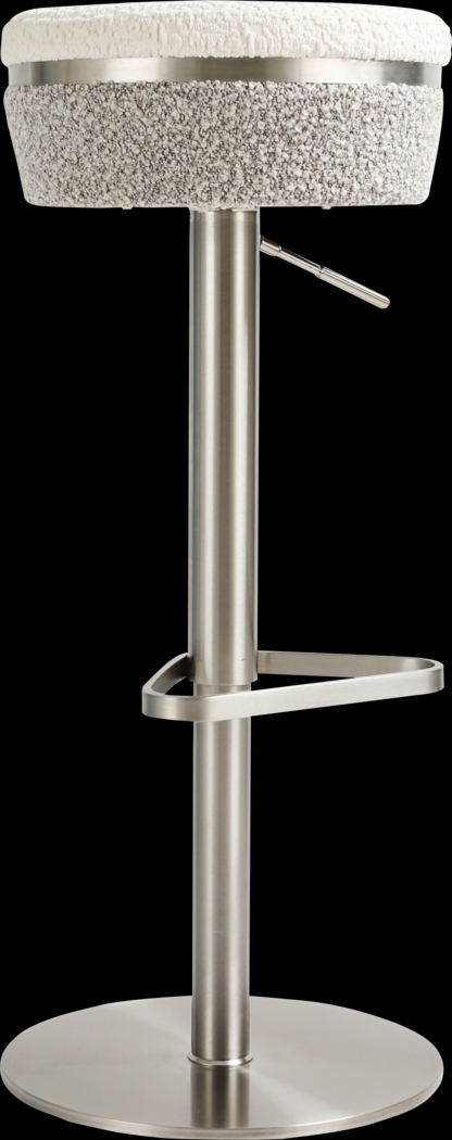 Abiaka II White and Gray Adjustable Stool - Thumbnail - Image 1