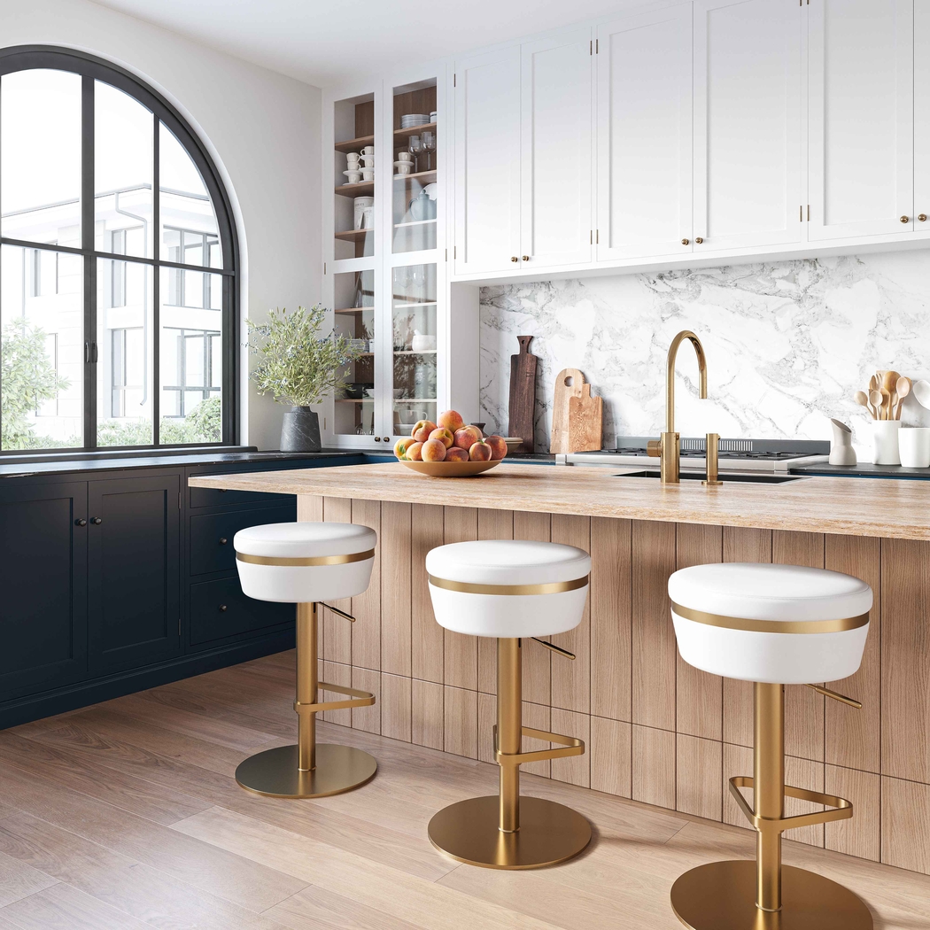 Abiaka White Adjustable Stool - Thumbnail - Image 2