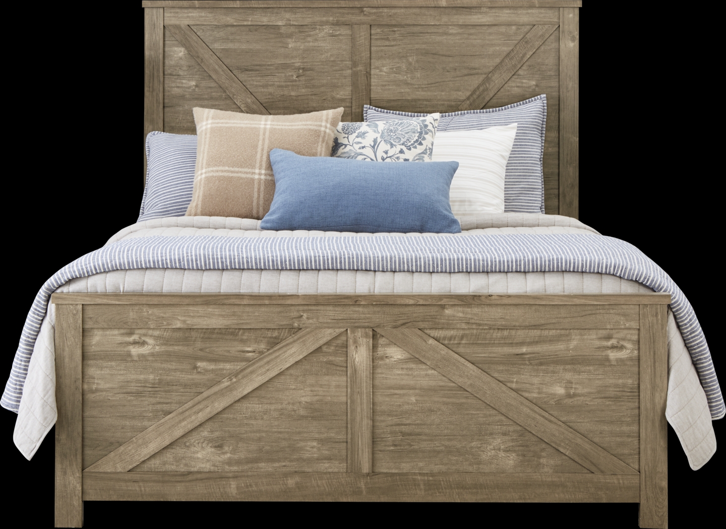 Abilene Brown 3 Pc King Panel Bed - Thumbnail - Image 1