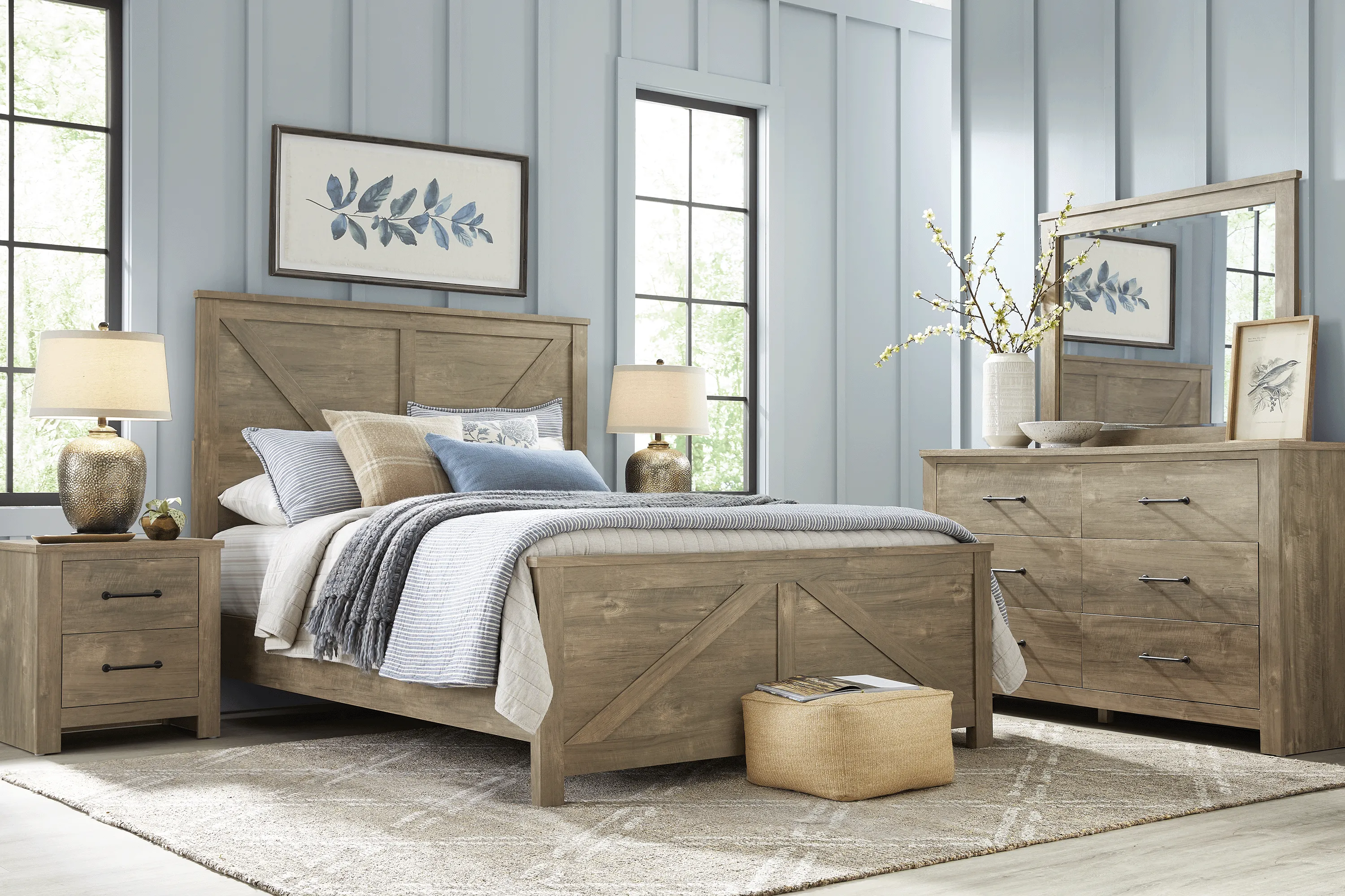 Abilene Brown 5 Pc Queen Panel Bedroom - Thumbnail - Image 1