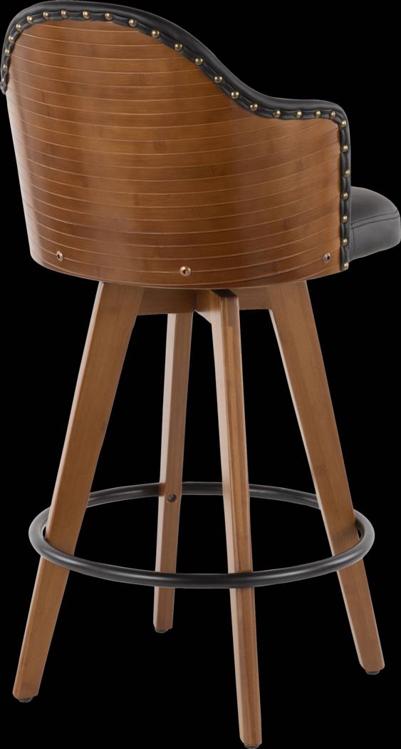 Abinger Black Swivel Counter Height Stool - Thumbnail - Image 2