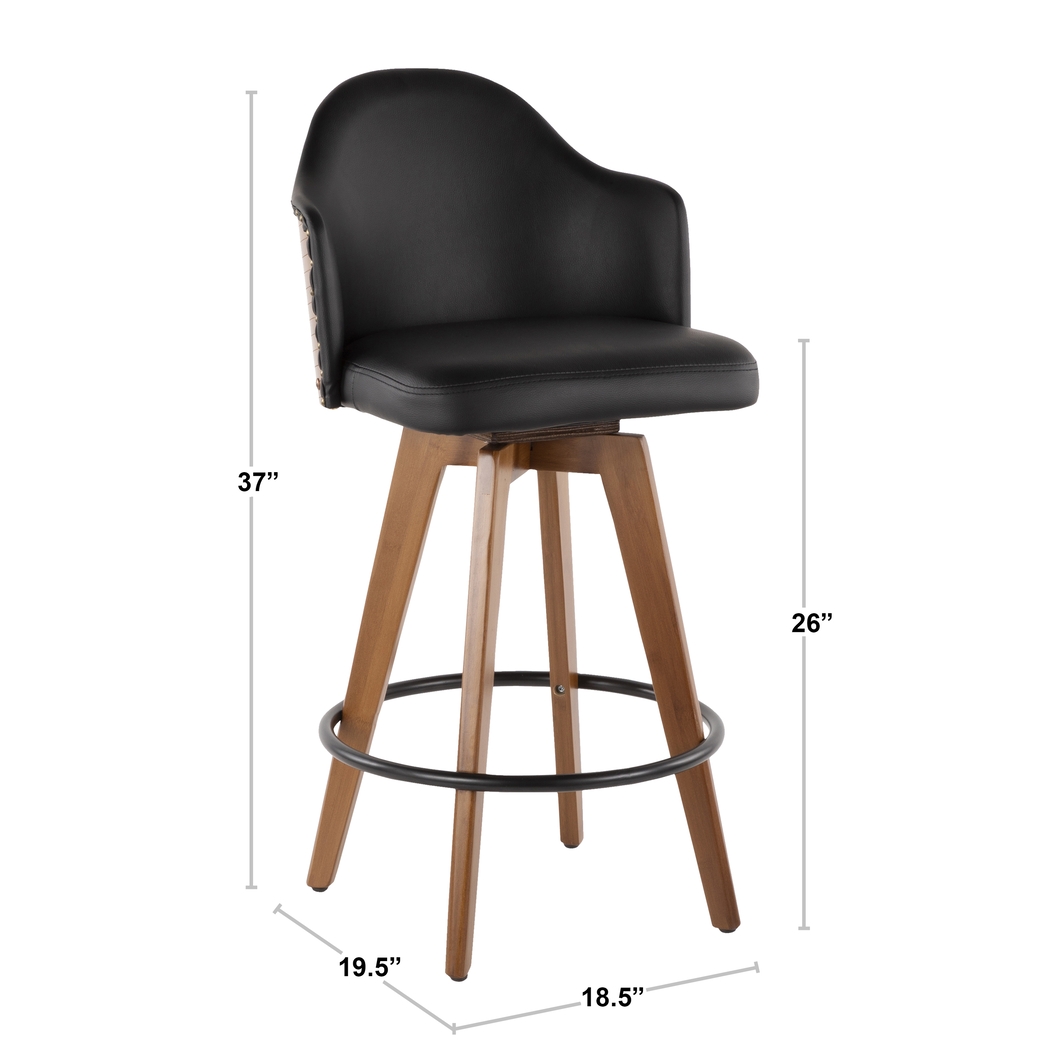 Abinger Black Swivel Counter Height Stool - Thumbnail - Image 3