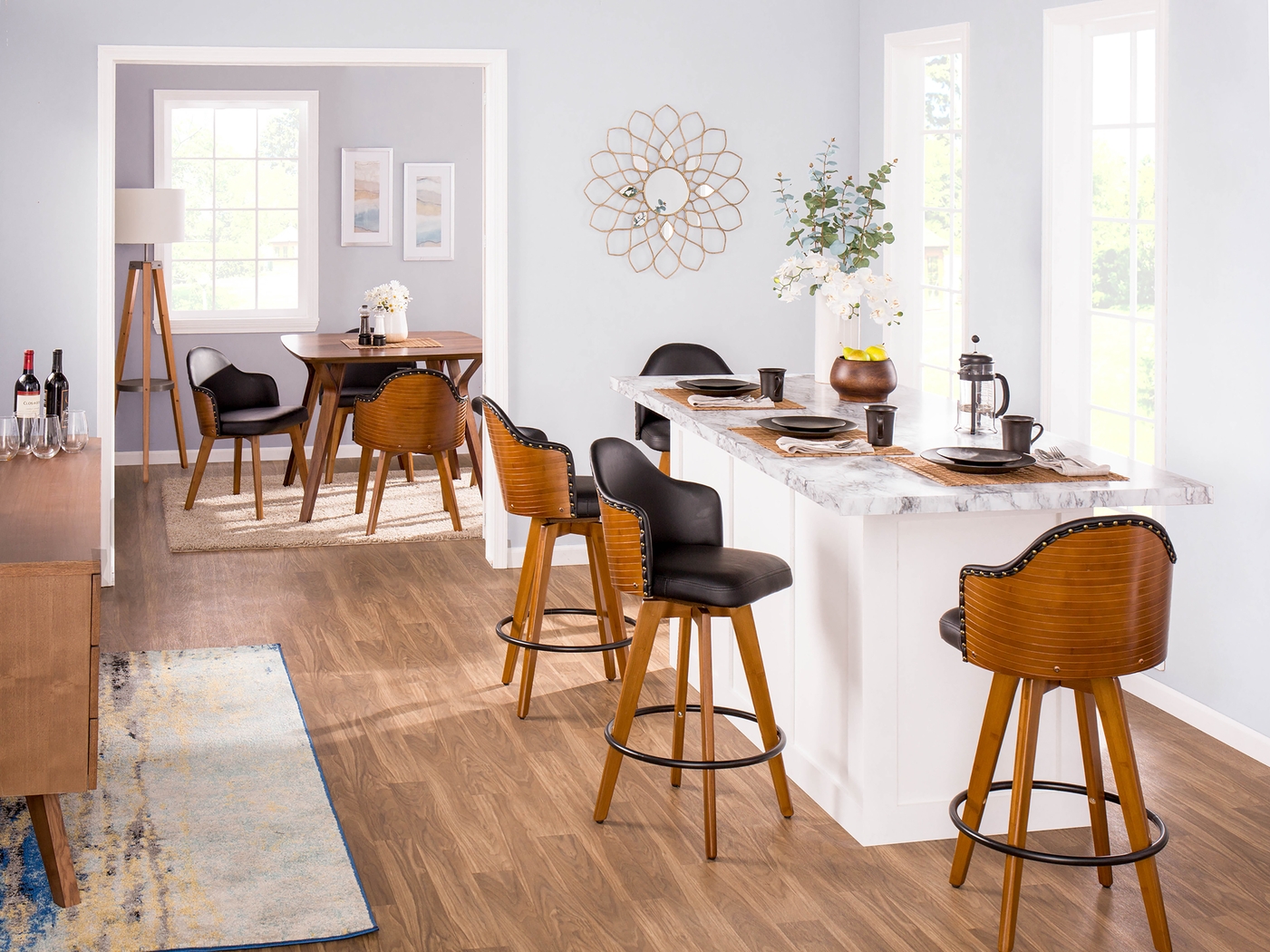 Abinger Black Swivel Counter Height Stool - Thumbnail - Image 5