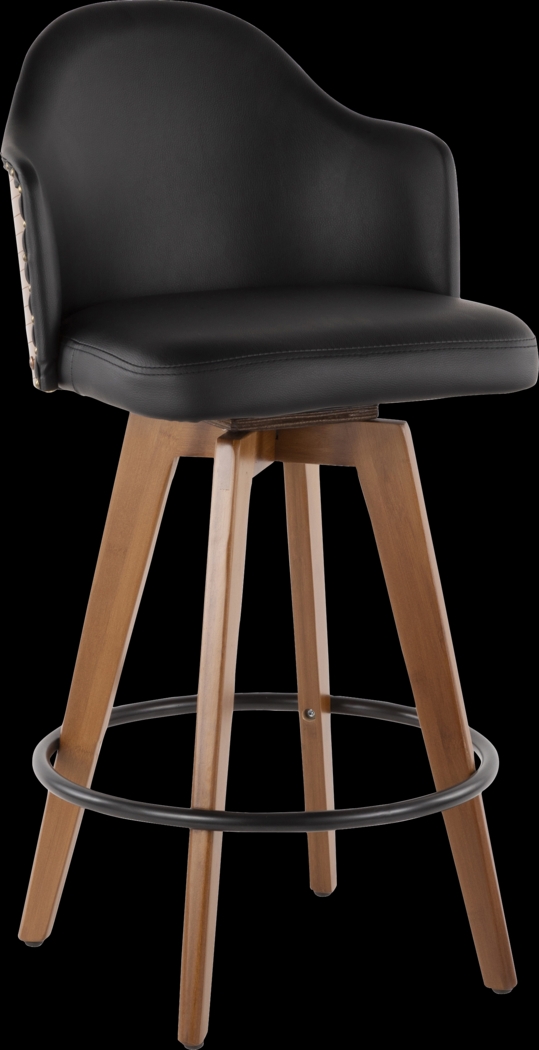 Abinger Black Swivel Counter Height Stool - Thumbnail - Image 1
