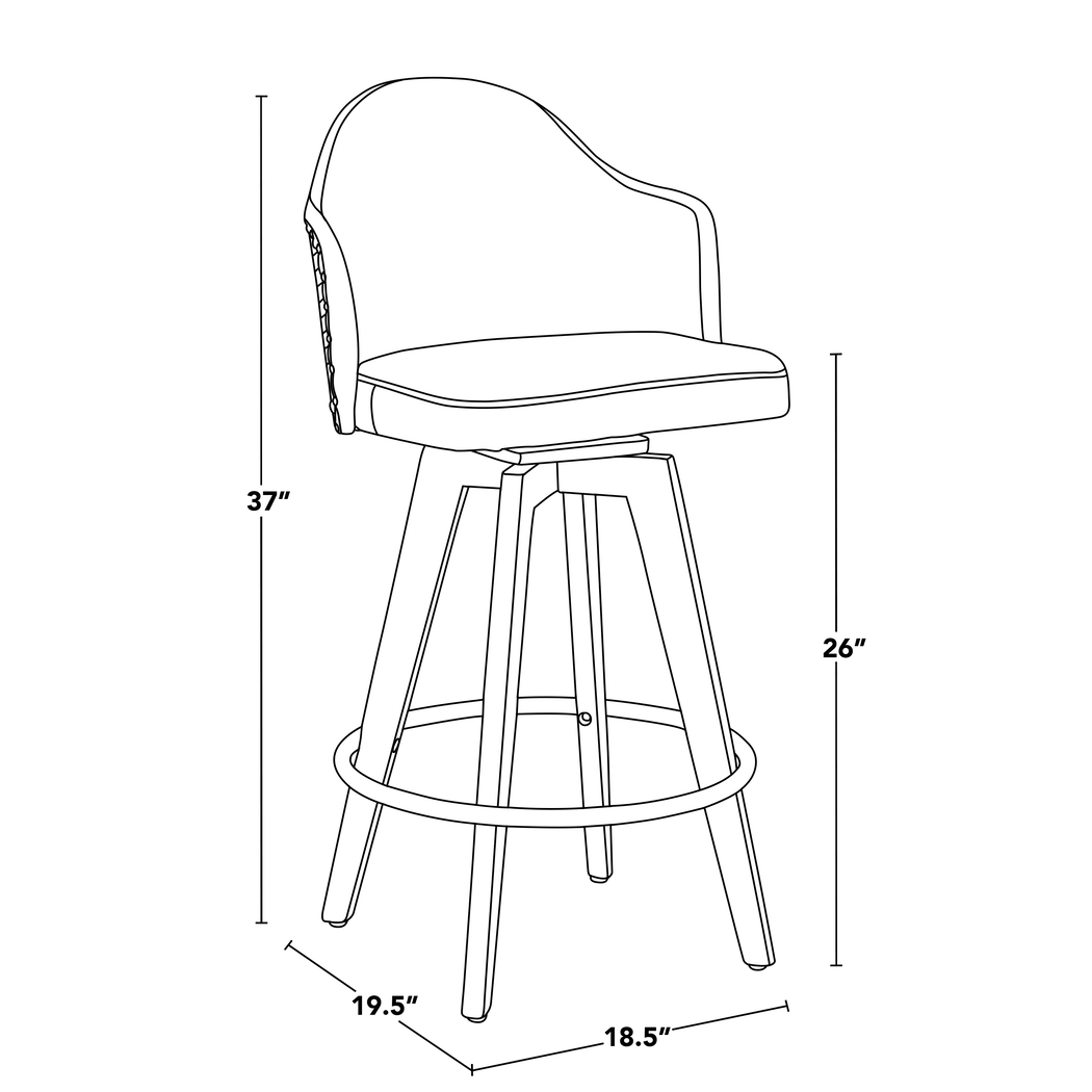 Abinger Gray Swivel Counter Height Stool, Set of 3 - Thumbnail - Image 13