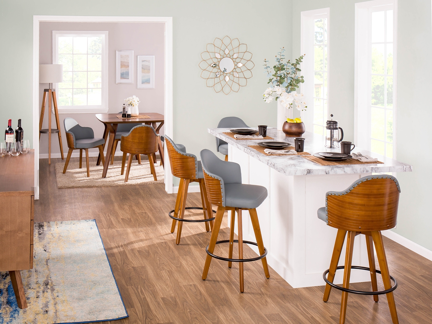 Abinger Gray Swivel Counter Height Stool - Thumbnail - Image 5